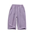 thumbnail image 1 of tarylea Toddler Clothes Boys Girls Capri Pants Unisex Quick Dry Capris Lightweight Pull on Summer Cropped Lounge Trousers, 1 of 4