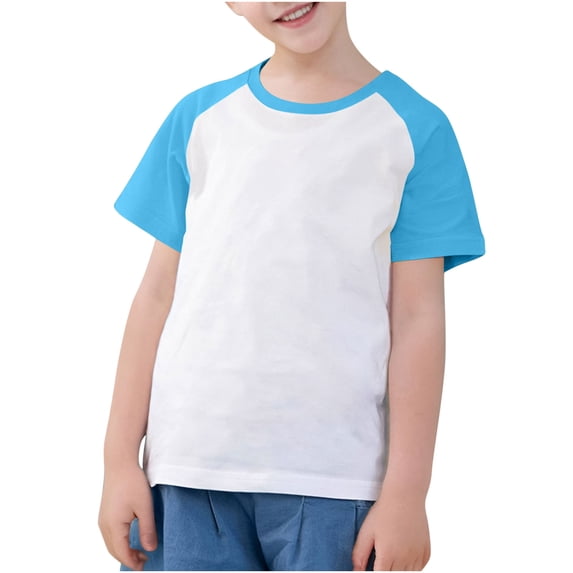 tarylea Toddler Clothes Boys Girls Cotton T Shirts Short Sleeve Shirts Round Neck Tops Color Block Summer Top