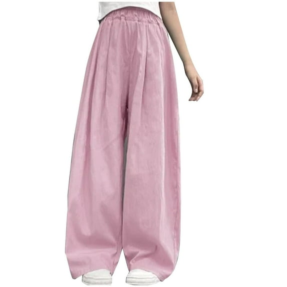 tarylea Toddler Clothes Girls Wide Leg Pants Drawstring Casual Lightweight Flowy Palazzo Lounge Pants