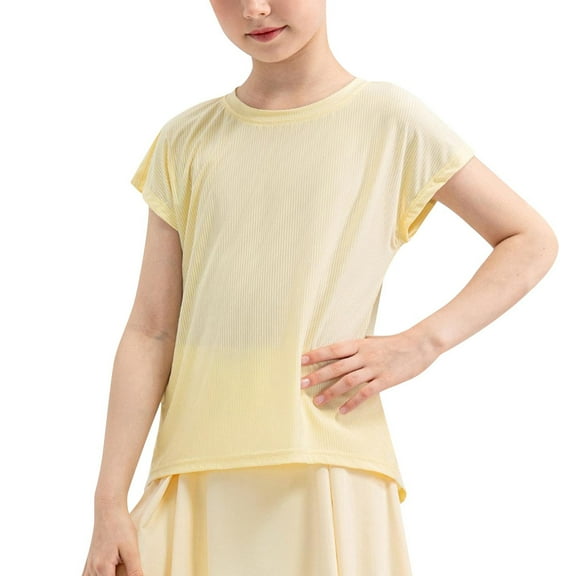 tarylea Toddler Clothes Girls Workout Tops Crewneck Short Sleeve Athletic Shirts Lightweight Quick Dry Gym Top