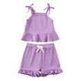 thumbnail image 1 of tarylea Toddler Girl Summer Clothes Baby Girl Ruffle Hem Camisole Top Short Set Beach Outfit, 1 of 8