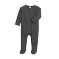 thumbnail image 1 of tarylea Toddler Girls Boys Clothes Button down Footies Rompers Long Sleeve Crew Neck Solid Color Jumpsuits Casual Fall Outwear Outfits for 0-12 Months, 1 of 2