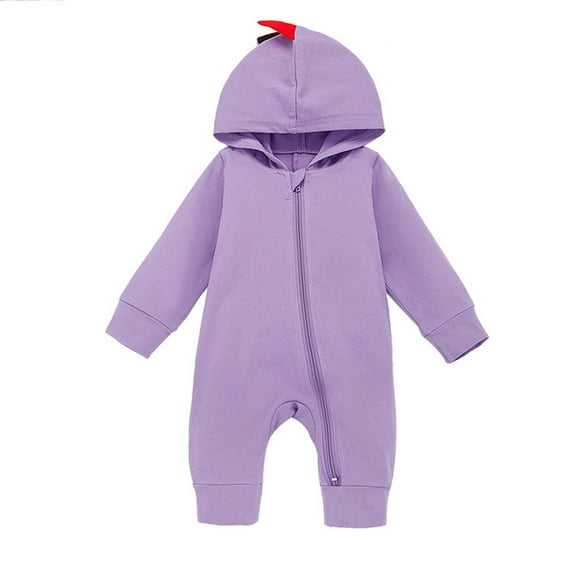 tarylea Toddler Girls Boys Clothes Full Zipper Long Sleeve Hoodies Rompers Solid Color Cute Outfits Casual Fall Outwear Outfits for 0-18 Months