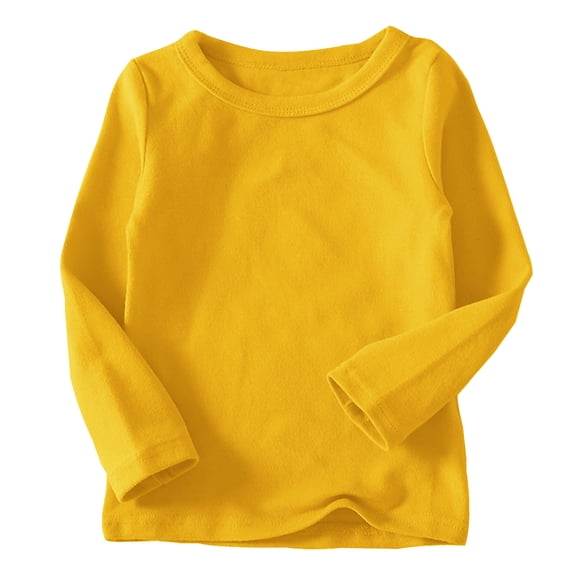 ZyeKqe Toddler Long Sleeve Shirt Soft Undershirts Base Layer Basic T Shirt Tees Daily Spring Clothes