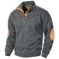thumbnail image 1 of tarylea Tops for Men Long Sleeve Standing Collar Button Fitted Color Blocked Pullover Casual Comfy Fall Dressy Tops, 1 of 4