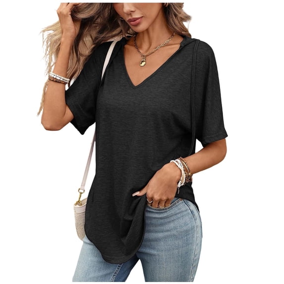 tarylea Tops for Women Bell Short Sleeve Boat Neck Elastic Waist Comfy Casual Loose Summer Blouses