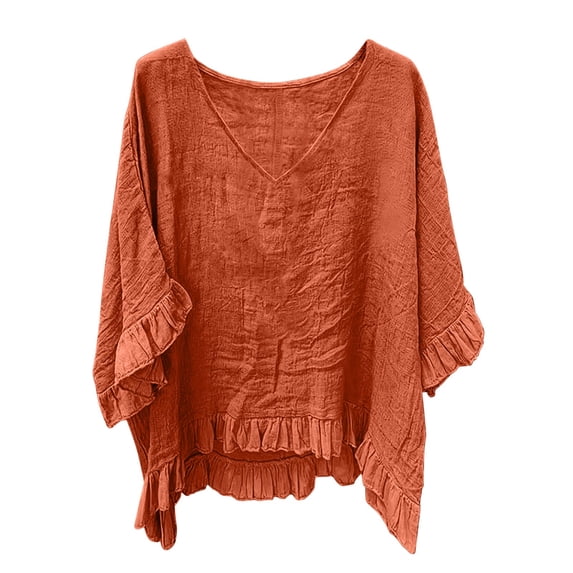 tarylea Tops for Women Chiffon Blouses Short Sleeve Double Layers Beach Vacation Casual Summer Shirt