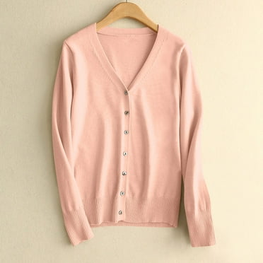 tarylea Tops for Women Ribbed Knit Button down Shirts Long Sleeve Shirts V Neck Fitted Cardigan Casual Dailywear Sweater