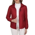 thumbnail image 1 of tarylea Tops for Women Standing Collar Full Zipper Cinch Cuff Jackets Solid Color Long Sleeve with Zipper Pockets Casual Fitted Comfy Tops, 1 of 9
