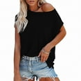 thumbnail image 1 of tarylea Tops for Women Trendy Scoop Neck Short Sleeve T-Shirts Solid Color Loose Tees with Pockets Casual Summer Basic Comfy Tops, 1 of 6