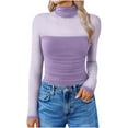 thumbnail image 1 of tarylea Tops for Women Turtle Neck Bodysuit Shapewear Mesh Leotard Shirt Slim Fitted Long Sleeve Shirt Going out Tops, 1 of 8
