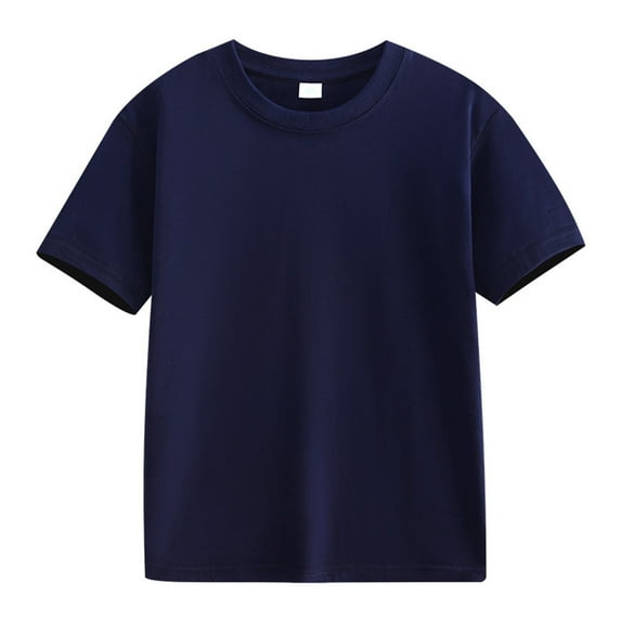 tarylea Unisex Baby Clothes Crew Neck Short Sleeve Tops Solid Color Loose Summer Shirts Casual Breathable Basic Toddlers Tops for 2-12 Years Kids