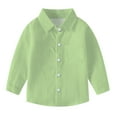 thumbnail image 1 of tarylea Unisex Clothes for Toddler Baby Girls Boys Turn down Collar Button down Shirts Solid Color Adjustable Cuff Tops Casual Loose Uniform Infant Tops for 6 Months-8 Years, 1 of 6