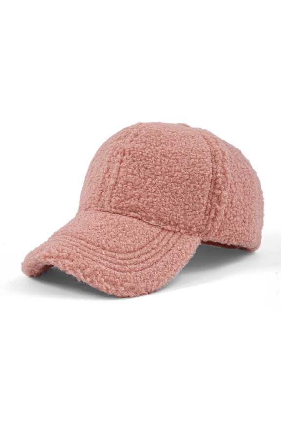 Women Men Fuzzy Baseball Caps Windproof Winter Warm Cap Unisex Adjustable Back Outdoor Plain Caps