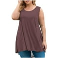 thumbnail image 1 of tarylea Women Plus Size Tank Tops Summer Sleeveless Top Crew Neck Casual Loose Blouse Oversized Shirts, 1 of 5