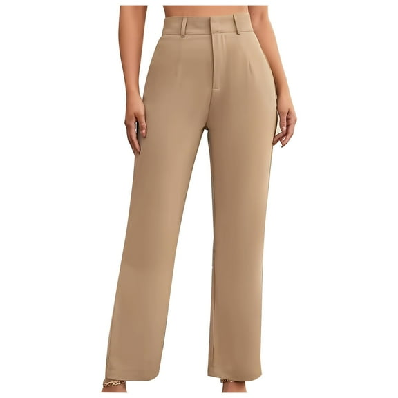 tarylea Women's Pants Cotton Linen Elastic Waist Pleated Trousers Wide Leg Solid Color Cinch Bottom Pants Casual Loose Dailywear Pants