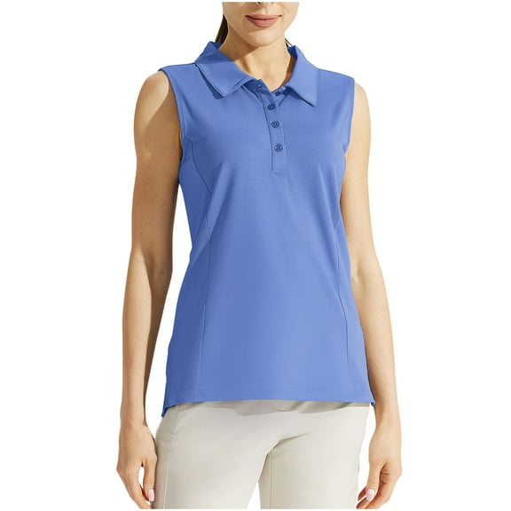 tarylea Women's Summer Tank Tops Sleeveless Stand Collar Shirts Quick Dry Solid Color Casual Golf Shirts
