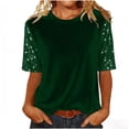 thumbnail image 1 of tarylea Women's Tops Half Button Turn down Collar Sweatshirt Solid Color Long Sleeve Pullover with Pockets Casual Dailywear Tops, 1 of 4