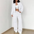 thumbnail image 1 of tarylea Womens 2 Piece Sweatsuits Long Sleeve Full Zipper Crew Neck Jackets Drawstring Elastic Waist Pants Casual Loose Fall Tracksuits, 1 of 9