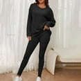 thumbnail image 1 of tarylea Womens Lounge Set 2 Piece Outfits Long Sleeve Crew Neck Pullover High Rise Fitted Leggings Casual Comfy Fall Sets, 1 of 6