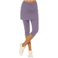 thumbnail image 1 of tarylea Womens Pants 2 in 1 Slim Fitted Leggings 3/4 Length Solid Color High Rise Pants Casual Stretch Workout Yoga Pants, 1 of 7