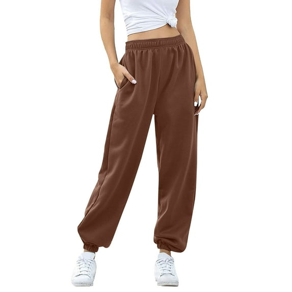 tarylea Womens Pants Cinch Bottom Elastic Waist Sweatpants Solid Color Loose Trousers with Pockets Casual Basic Workout Athletic Pants