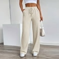 thumbnail image 1 of tarylea Womens Pants Drawstring Elastic Waist High Rise Trousers Solid Color Loose Pants with Pockets Casual Breathable Comfy Pants, 1 of 9
