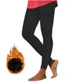 thumbnail image 1 of tarylea Womens Pants Elastic Waist Slim Fitted Leggings Solid Color High Rise Bottoms Casual Comfy Stretch Winter Warm Pants, 1 of 6