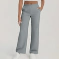 thumbnail image 1 of tarylea Womens Pants Elastic Waist Solid Color Trousers Straight Leg Loose Pants with Pockets Casual Comfy Lightweight Pants, 1 of 6