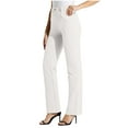 thumbnail image 1 of tarylea Womens Pants High Rise Button Waist Trousers Solid Color Fitted Dress Pants with Pockets Casual Comfy Work Office Pants, 1 of 8