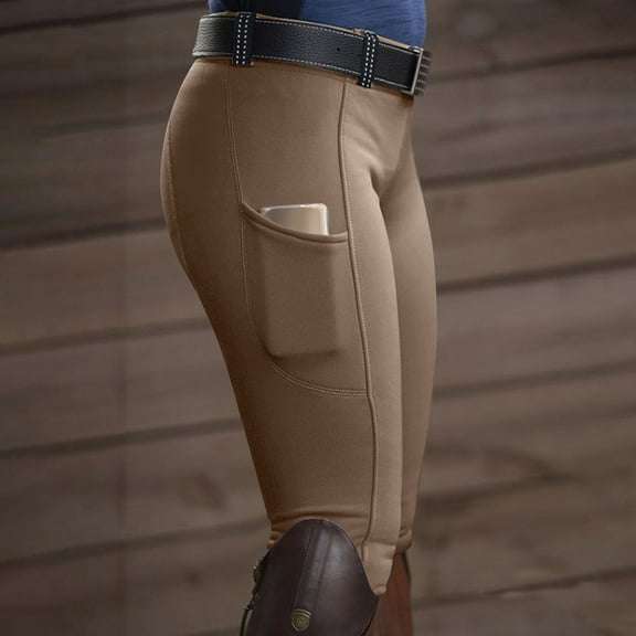 tarylea Womens Pants Solid Color Slim Fitted Jodhpur High Rise Stretch Legging with Pockets Casual Comfy Yoga Workout Pants