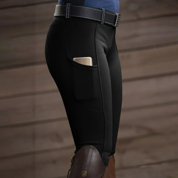 tarylea Womens Pants Solid Color Slim Fitted Jodhpur High Rise Stretch Legging with Pockets Casual Comfy Yoga Workout Pants