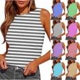 thumbnail image 1 of ZyeKqe Womens Ribbed Knit Tank Tops Crewneck Sleeveless Slim Fitted Shirts Striped Summer Casual Basic Tanks Tee Shirts, 1 of 5