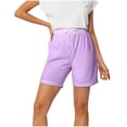 thumbnail image 1 of tarylea Womens Shorts High Rise Elastic Waist Shorts Drawstring Solid Color Loose Shorts Casual Comfy Summer Dailywear Shorts, 1 of 6