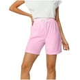 thumbnail image 1 of tarylea Womens Shorts High Rise Elastic Waist Shorts Drawstring Solid Color Loose Shorts Casual Comfy Summer Dailywear Shorts, 1 of 6
