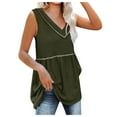 thumbnail image 1 of tarylea Womens Summer Tops Sleeveless T-Shirt Casual V Tunic Top Babydoll Blouse Loose Fitted, 1 of 9