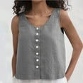 thumbnail image 1 of tarylea Womens Tank Tops Sleeveless Button down Scoop Neck Crop Tops Casual Loose Summer Comfy Lightweight Shirts, 1 of 7