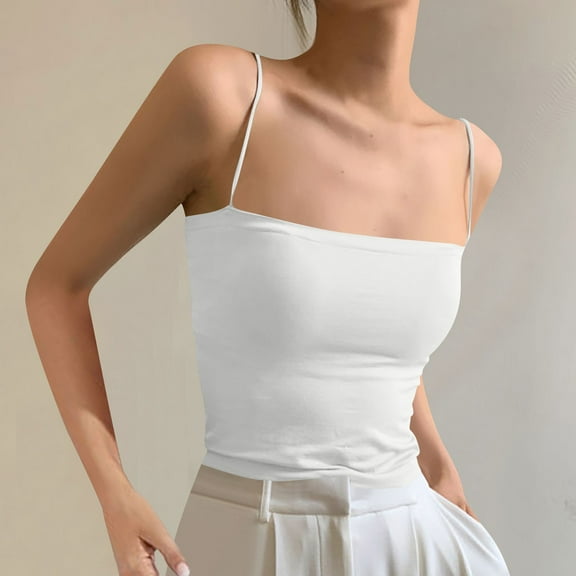 tarylea Womens Tank Tops Sleeveless Square Neck Spaghetti Strap Slim Fitted Crop Tops Casual Summer Stretch Tops