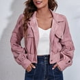 thumbnail image 1 of tarylea Womens Tops Corduroy Turn down Collar Button down Jackets Long Lantern Sleeve Solid Color Crop Tops Casual Dressy Fall Tops, 1 of 6