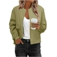 thumbnail image 1 of tarylea Womens Tops Crew Neck Button down Jackets Solid Color Long Sleeve Crop Tops Casual Loose Fall Dailywear Tops, 1 of 6