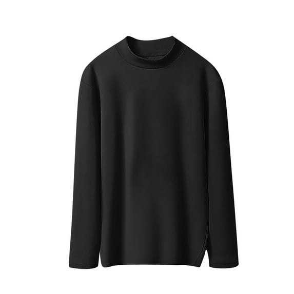 tarylea Womens Tops Half High Neck Fleece Lined Undershirts Solid Color Long Sleeve Thermal Tops Casual Warm Winter Comfy Tops