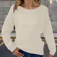 thumbnail image 1 of tarylea Womens Tops Long Sleeve Ribbed Knitted Sweater Scoop Neck Loose Basic Comfy Casual Fall Pullover, 1 of 8