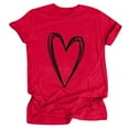 thumbnail image 1 of tarylea Womens Tops Short Sleeve Crew Neck Heart Printed T-Shirts Casual Summer Dressy Festival Tops, 1 of 2