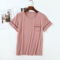 thumbnail image 1 of tarylea Womens Tops Short Sleeve Crew Neck Pajama T-Shirts with Pockets Casual Loose Summer Comfy Lounge Tops, 1 of 5