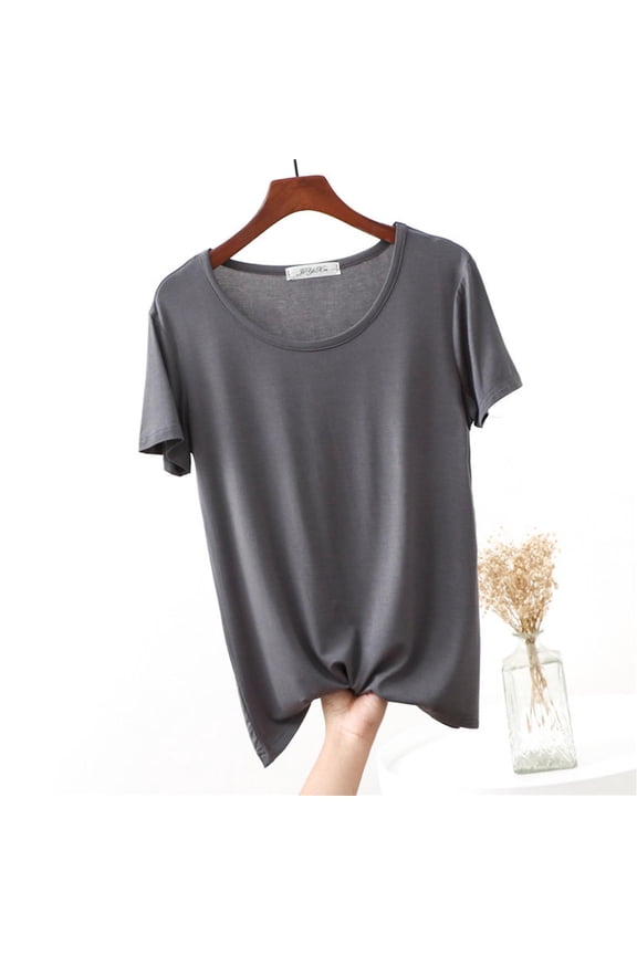 Womens Tops Short Sleeve Scoop Neck T-Shirt Tops Casual Comfy Soft Lightweight Loungewear Sleepwear Underwear Shirts