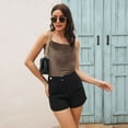 thumbnail image 1 of tarylea Womens Tops Spaghetti Strap Velvet Square Neck Tank Tops Solid Color Slim Fitted Camisole Casual Summer Trendy Cute Tops, 1 of 5