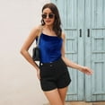 thumbnail image 1 of tarylea Womens Tops Spaghetti Strap Velvet Square Neck Tank Tops Solid Color Slim Fitted Camisole Casual Summer Trendy Cute Tops, 1 of 5