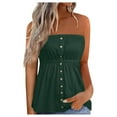 thumbnail image 1 of tarylea Womens Tube Tops Casual Sleeveless Strapless Flowy Blouse Shirts Ruffle Hem Summer Going out Tanks, 1 of 6