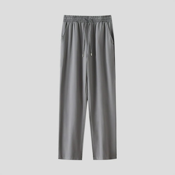 tarylea Workout Pants for Men Elastic Waist Straight Leg Trousers Drawstring Solid Color Pants with Pockets Casual Loose Athletic Pants