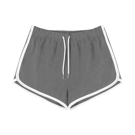 tarylea Workout Shorts for Women Elastic Waist Drawstring Shorts Color Blocked Irregular Hem Shorts Casual Summer Yoga Shorts